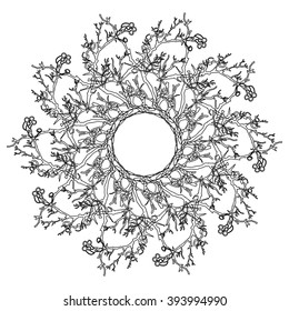 Vector frame with graphic tree for your design