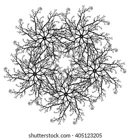 Vector frame with graphic tree for your design