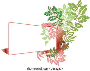 Vector frame with green branch