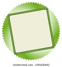 Vector frame in green colors. environmental theme. Fan style blank tag.