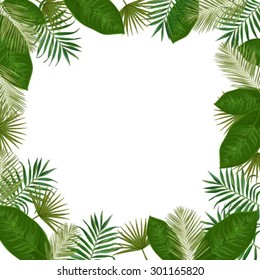 Jungle Border Blank Frame Rich Tropical Stock Illustration 365966855