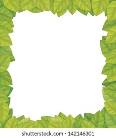 Vector frame of green leaves.