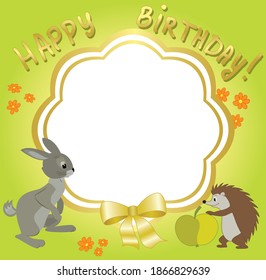 vector frame for greetings - with animals