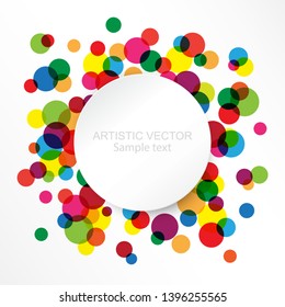 vector frame in grunge color style on white background