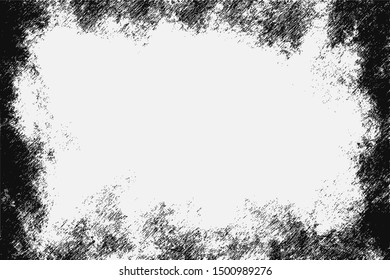Vector frame in grunge style. Black on gray.
