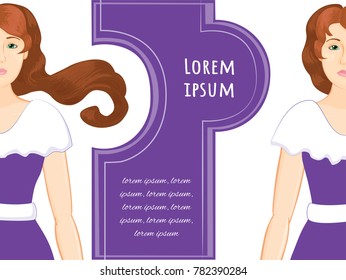 Vector frame  - half girl