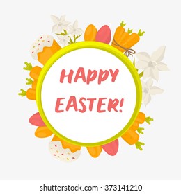 Vector frame happy easter