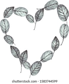 Vector frame. Heart of leaves. Manual work. Great idea for postcard, calendar, holiday invitation, wrapping paper. Suitable for decoration of frames, diaries