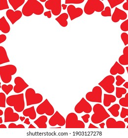 Vector frame heart for text isolated on white background.