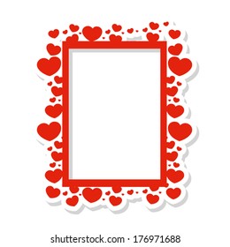 Vector frame of hearts