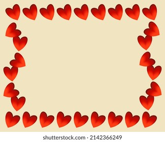 marco vectorial de corazones para decoración y diseño