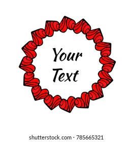 Vector frame with hearts for greeting cards, invitations, posters. Valentine's Day. Love