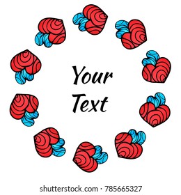 Vector frame with hearts for greeting cards, invitations, posters. Valentine's Day. Love