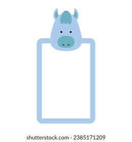Vector Frame with Horse Head Children's Photo Frame with Animals, vector illustration