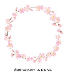 Vector frame illustration of cherry blossom branches