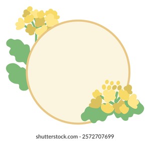 Vector frame illustration of rape blossoms