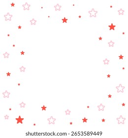 Vector frame illustration with red stars scattered