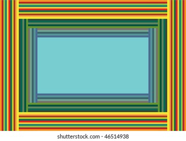 Vector frame including ethnic Australian motive with multicolored typical elements