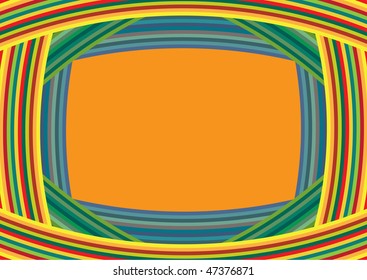 Vector frame including ethnic Australian motive with multicolored typical elements
