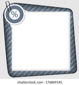vector frame for inserting text with texture of numbers and percent sign