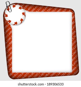 vector frame for inserting text with texture of numbers and arrows