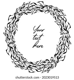 Vector frame of intertwined foliage Decorative design element