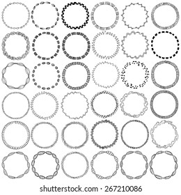 Collection Round Decorative Border Frames Clear Stock Vector (Royalty ...