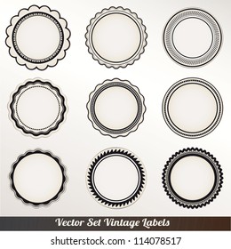 Vector Frame labels Set ornamental vintage decoration