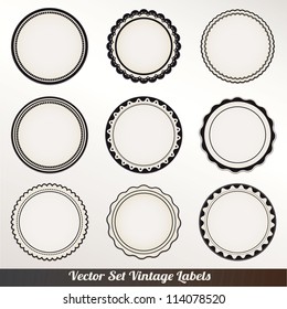 Vector Frame labels Set ornamental vintage decoration