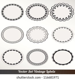 Vector Frame labels Set ornamental vintage decoration