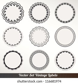 Vector Frame labels Set ornamental vintage decoration