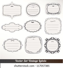 Vector Frame labels Set ornamental vintage decoration