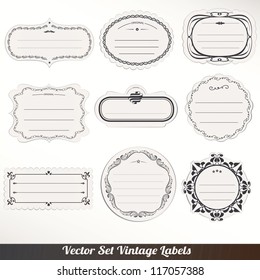 Vector Frame labels Set ornamental vintage decoration