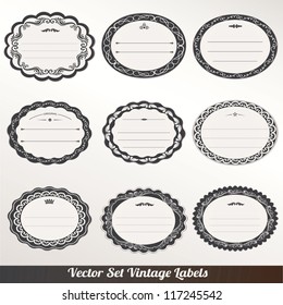 Vector Frame labels Set ornamental vintage decoration