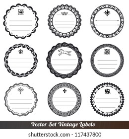 Vector frame labels set ornamental vintage decoration