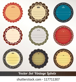 Vector frame labels set ornamental vintage decoration