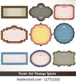Vector frame labels set ornamental vintage decoration