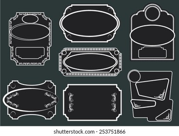 Vector Frame labels Set ornamental vintage decoration