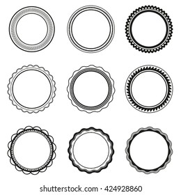 Vector Frame labels Set ornamental vintage decoration
