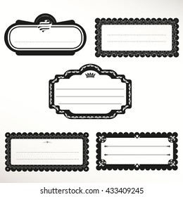 Vector Frame labels Set ornamental vintage decoration
