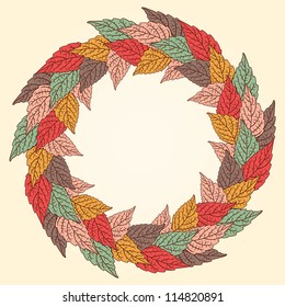 Vector frame with leaves