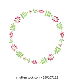 Vector frame with leaves and berries.