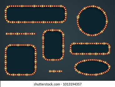 Vector frame with light effect. Illustration in vintage style for dalneyshgo design and your label. Retro sign.
