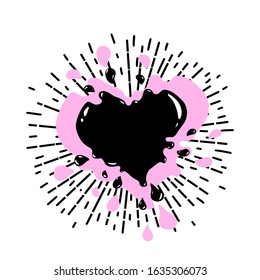 Vector frame of liquid heart. Use for Valentine`s day, 8 March, Mother`s day, wedding, party time, romantic banners, advertising, cards, invitations, other illustrations etc.
