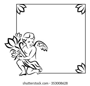 Vector frame with little angel