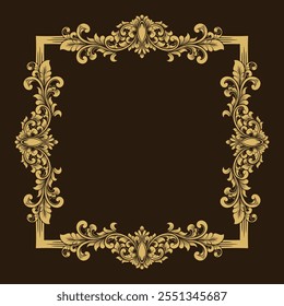 Vector frame Luxury ornament floral vector Illustration