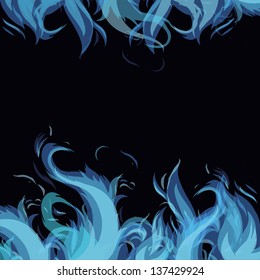Vector frame made from blue flame - abstract background