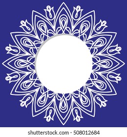Vector frame made of decorative element mandala. 