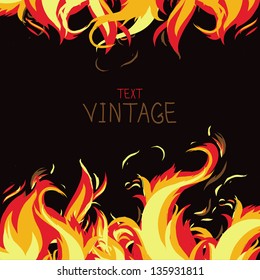 Vector frame made from fire - abstract background