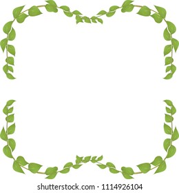 Vector frame made from leaves and twigs for decorating events isolated on white background, blanking up a postcard advertising